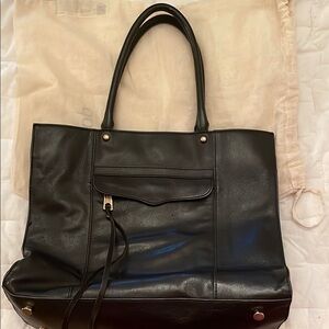Black Leather Tote Bag